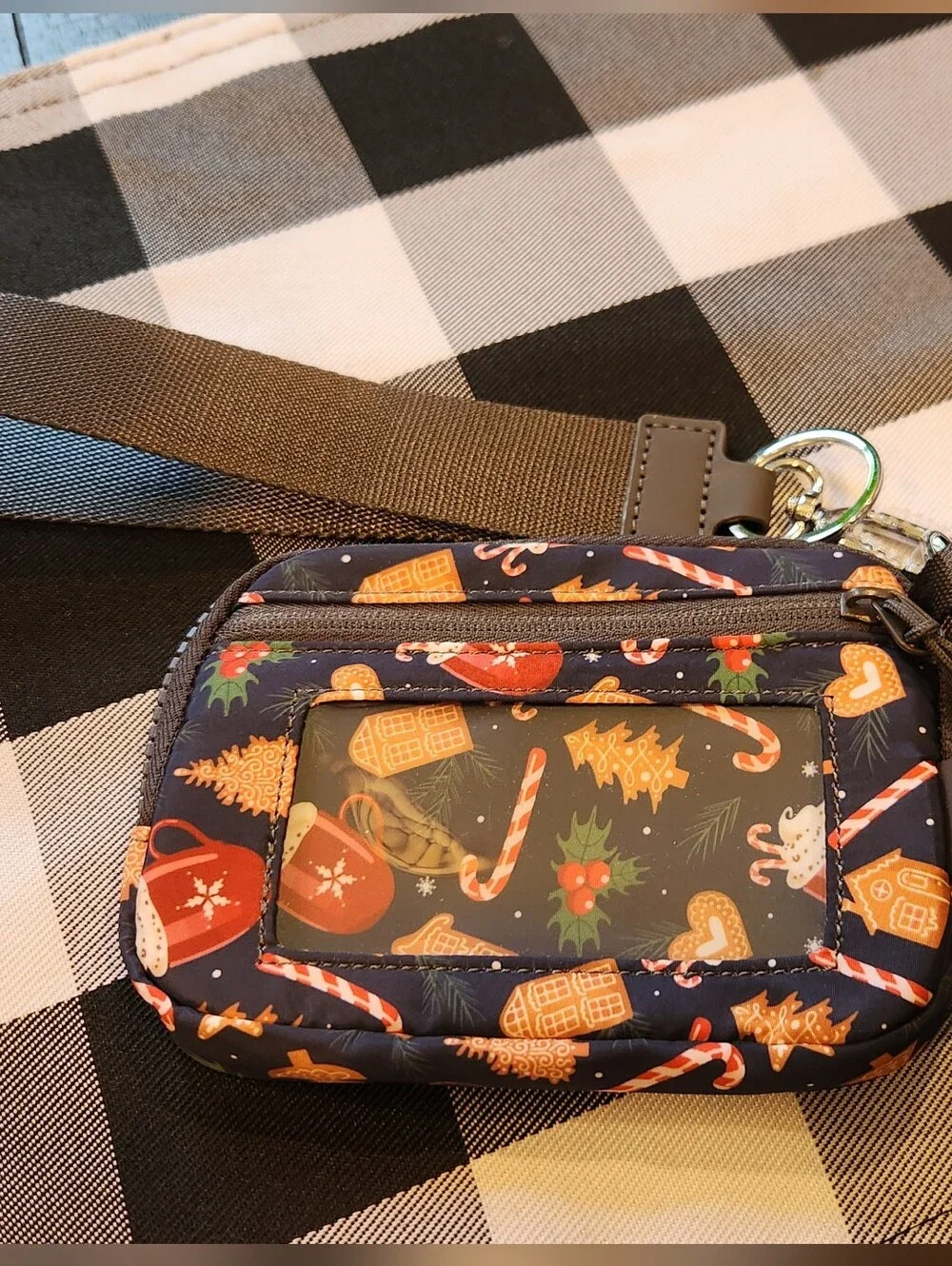 New With Tags! Iris & Rainbow Holiday Wristlet is in the Retired Print